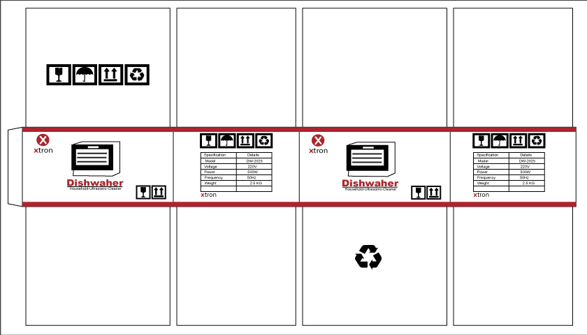 Carton Box Design with Die Cut and Creasing Lines